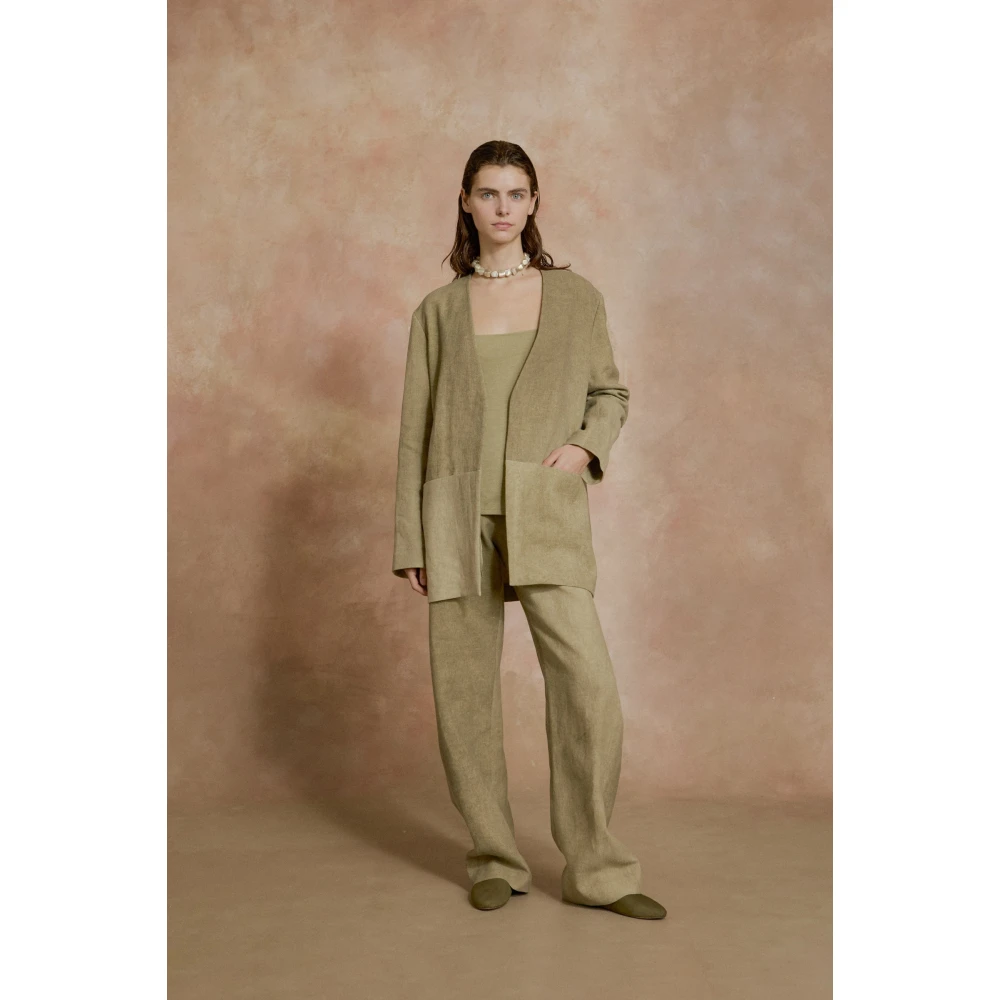 Cortana Cali groene geverfde broek Green Dames