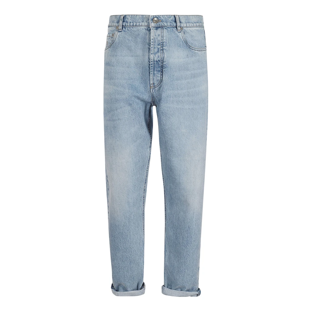 BRUNELLO CUCINELLI Lichte Denim Broek Blue Heren