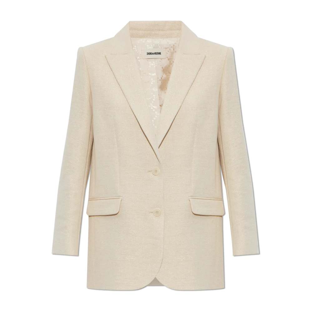 Zadig & Voltaire Blazer met glinsterend garen Beige Dames