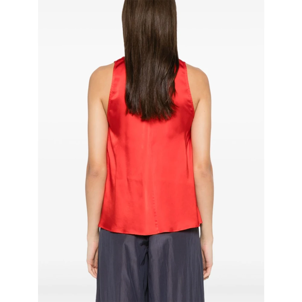Forte V-hals Mouwloze Top Kardinaal Rood Orange Dames