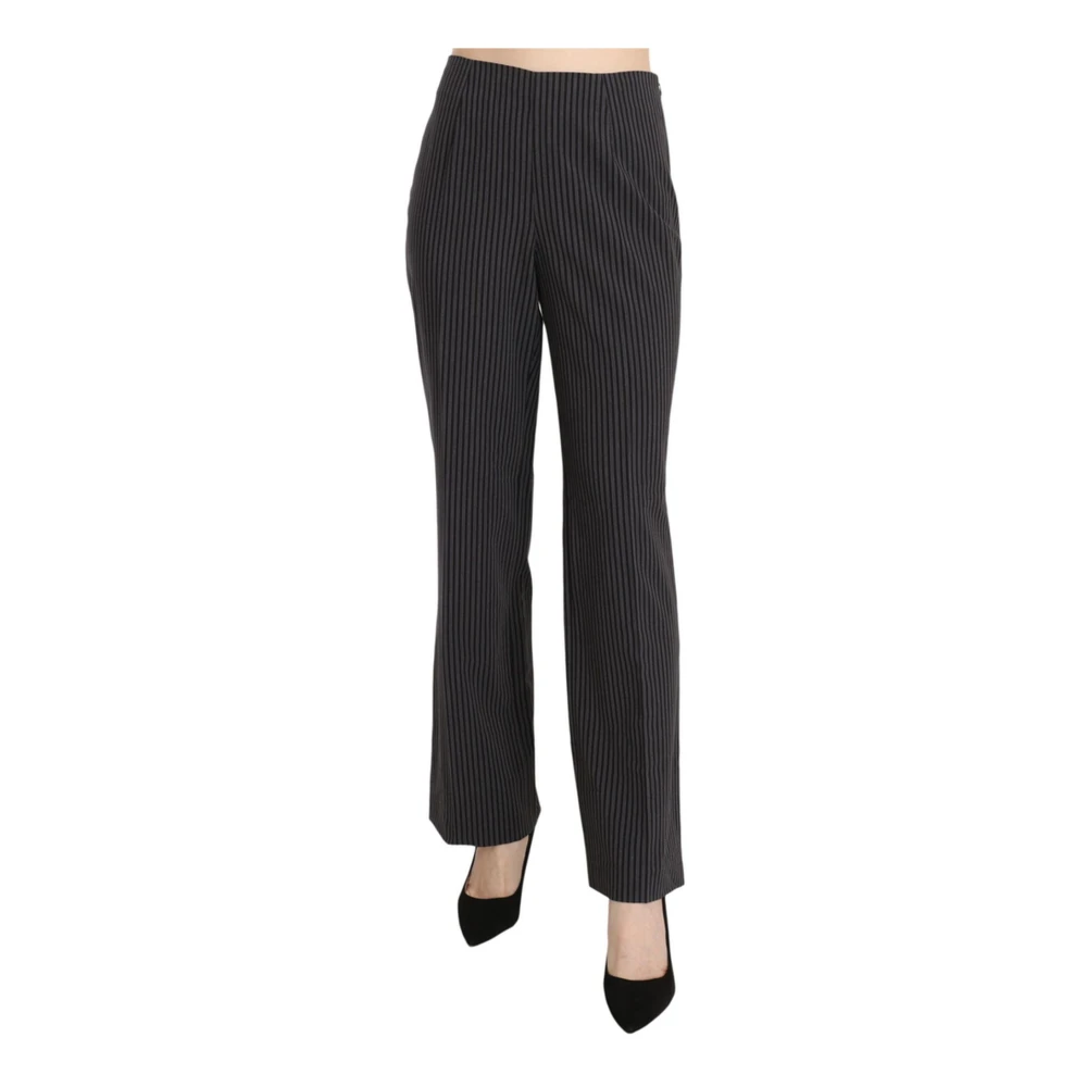 Bencivenga Zwarte Gestreepte Katoenen Broek Black Dames