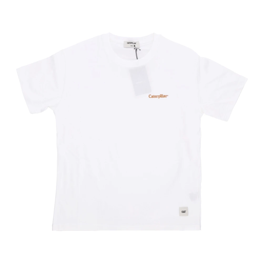 CAT Linear Logo Tee White Heren