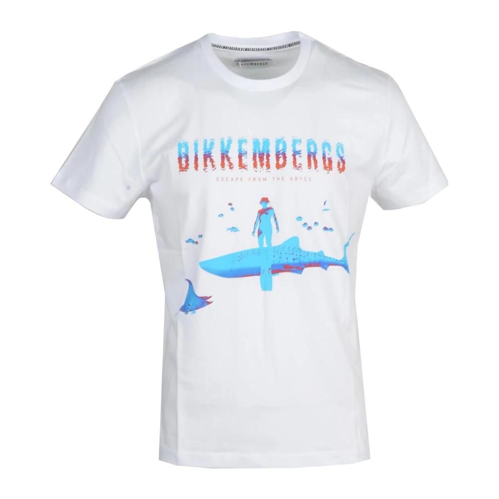 Bikkembergs Katoen Elastaan T-shirt White Heren