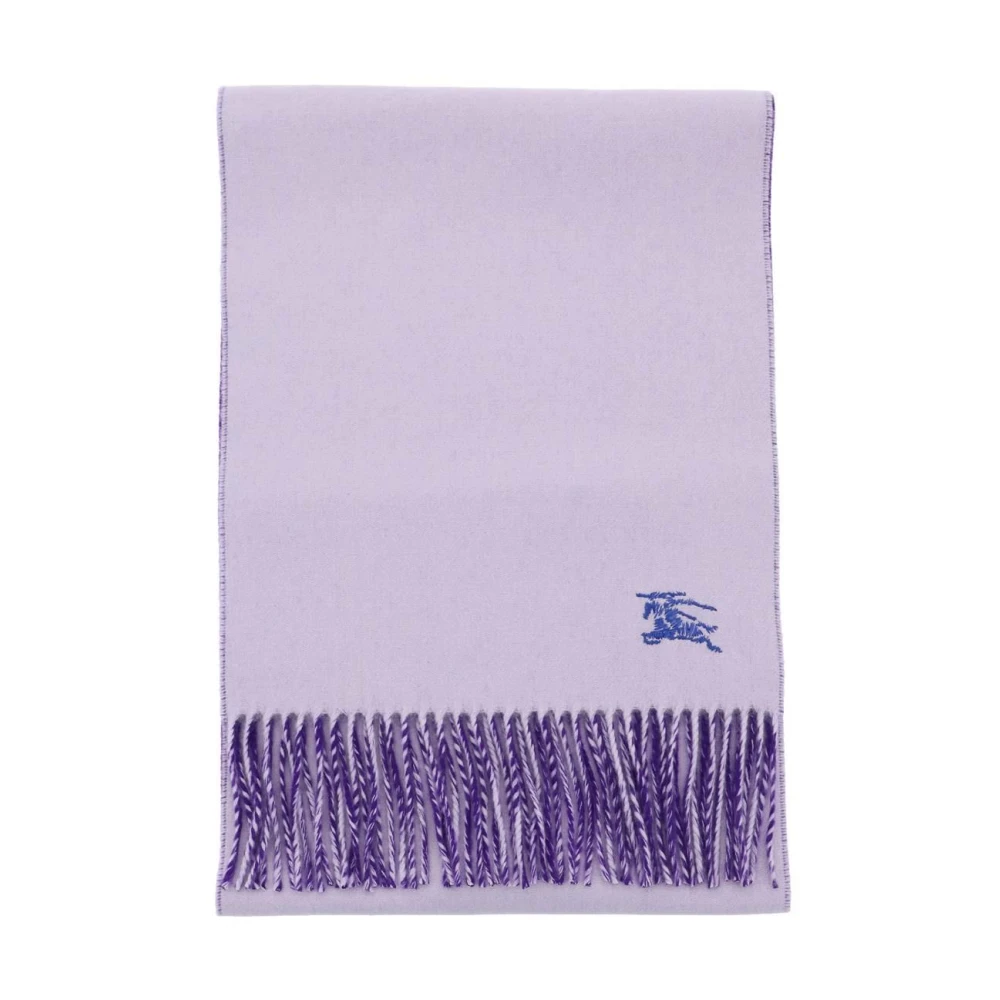Burberry Omkeerbare Cashmere Sjaal met Equestrian Knight Design Purple Unisex