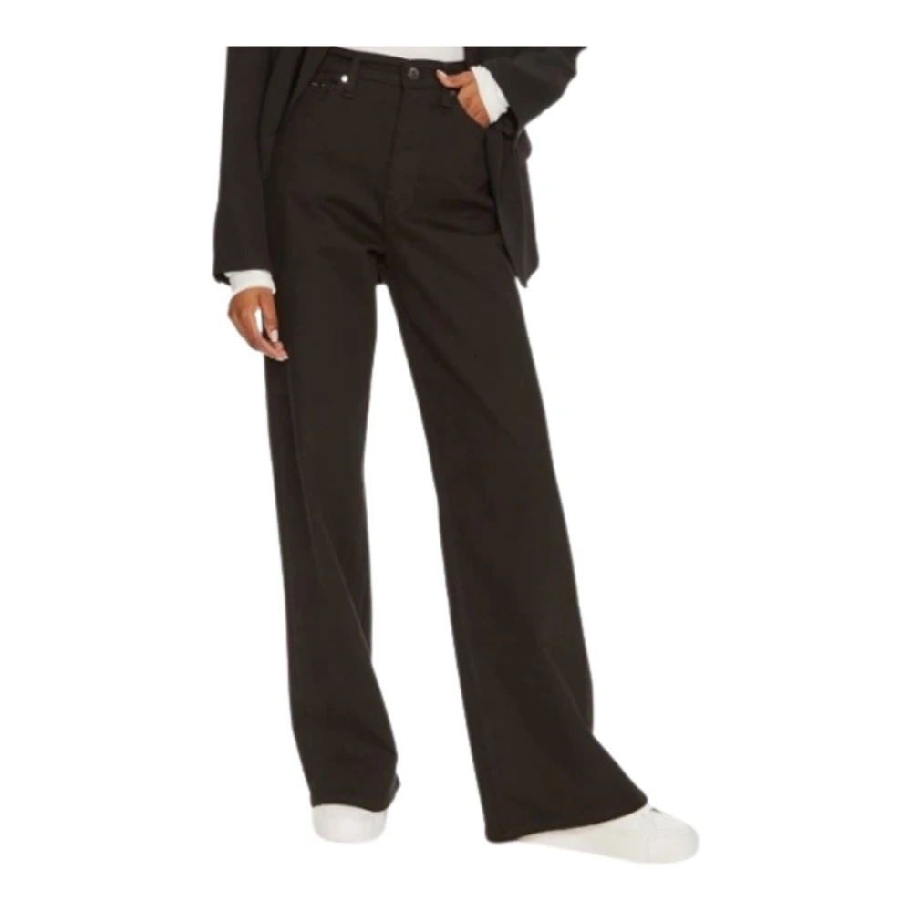 Calvin Klein Hoge Taille Wijde Zwarte Jeans Black Dames