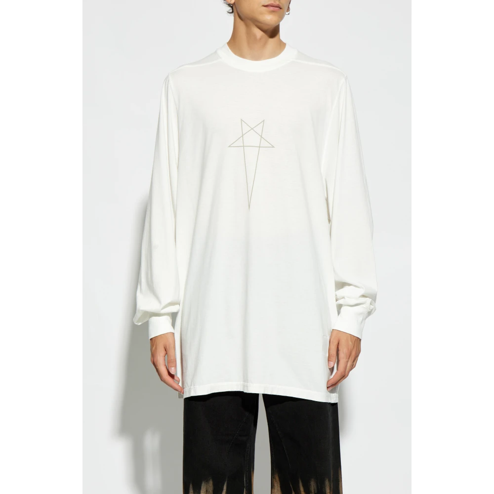 Rick Owens Oversized T-shirt Jumbo Beige Heren