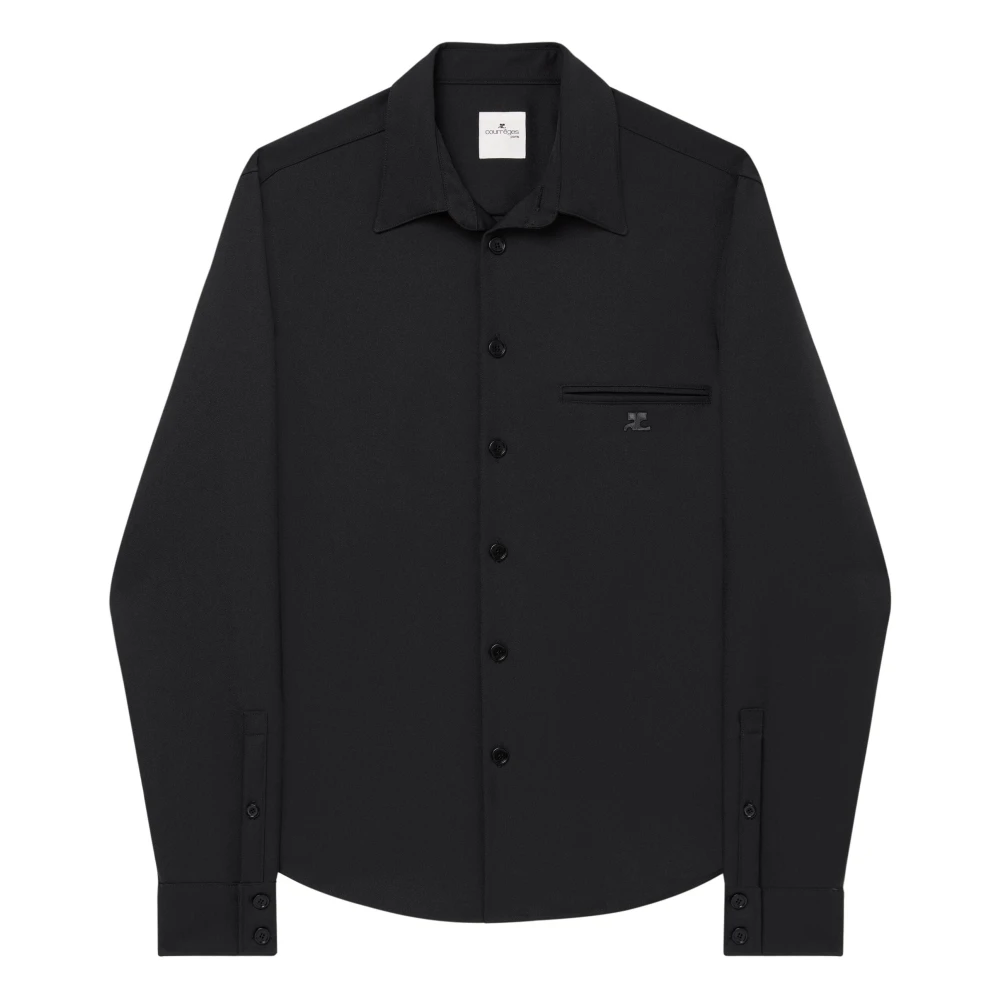 Courrèges Zwarte Twill Shirt met Pijpzak Black Heren