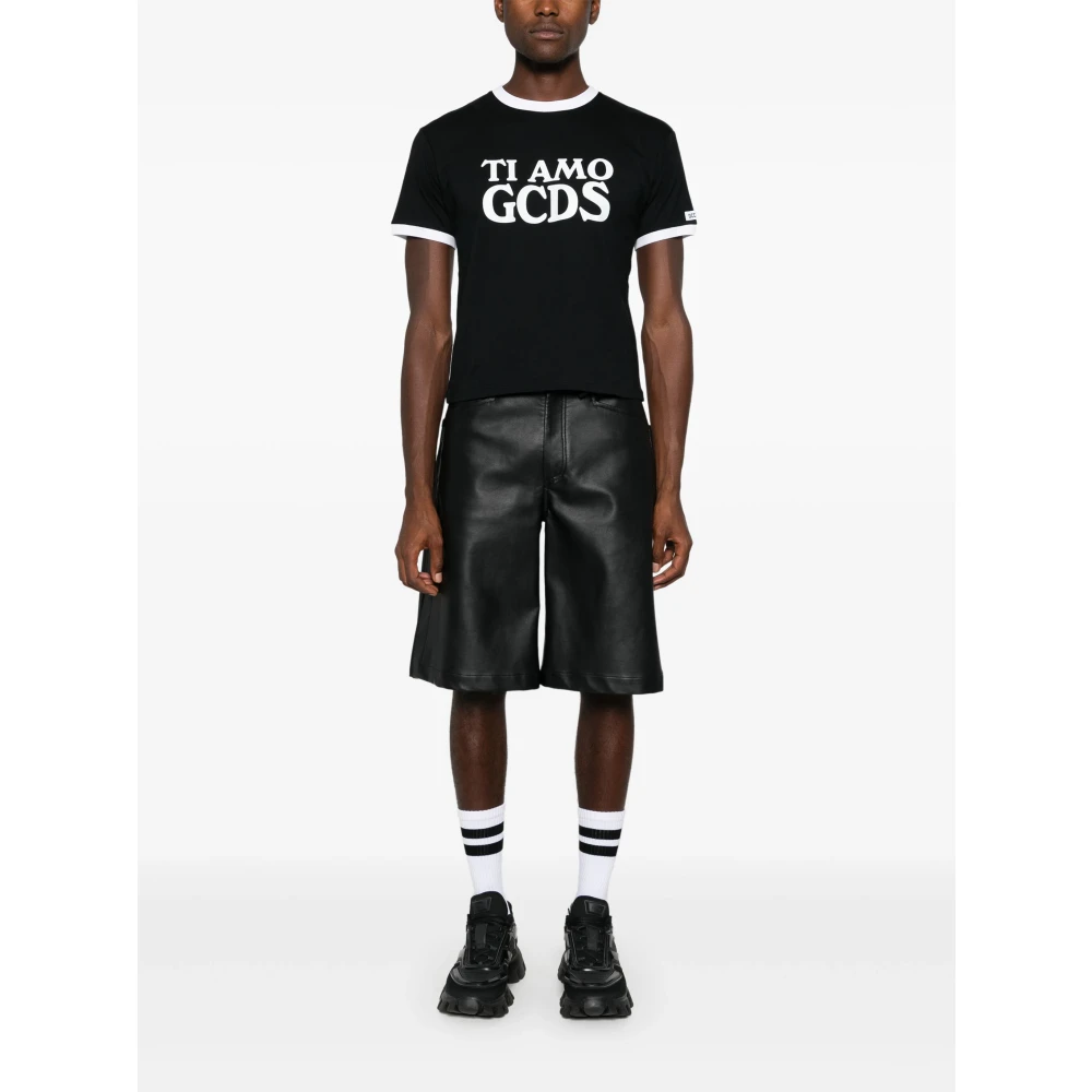 Gcds Zwarte Ti Amo T-shirt voor vrouwen Black Dames