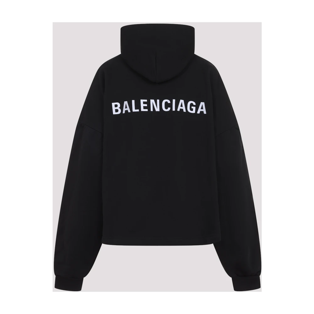 Balenciaga Cropped Hoodie Black Dames