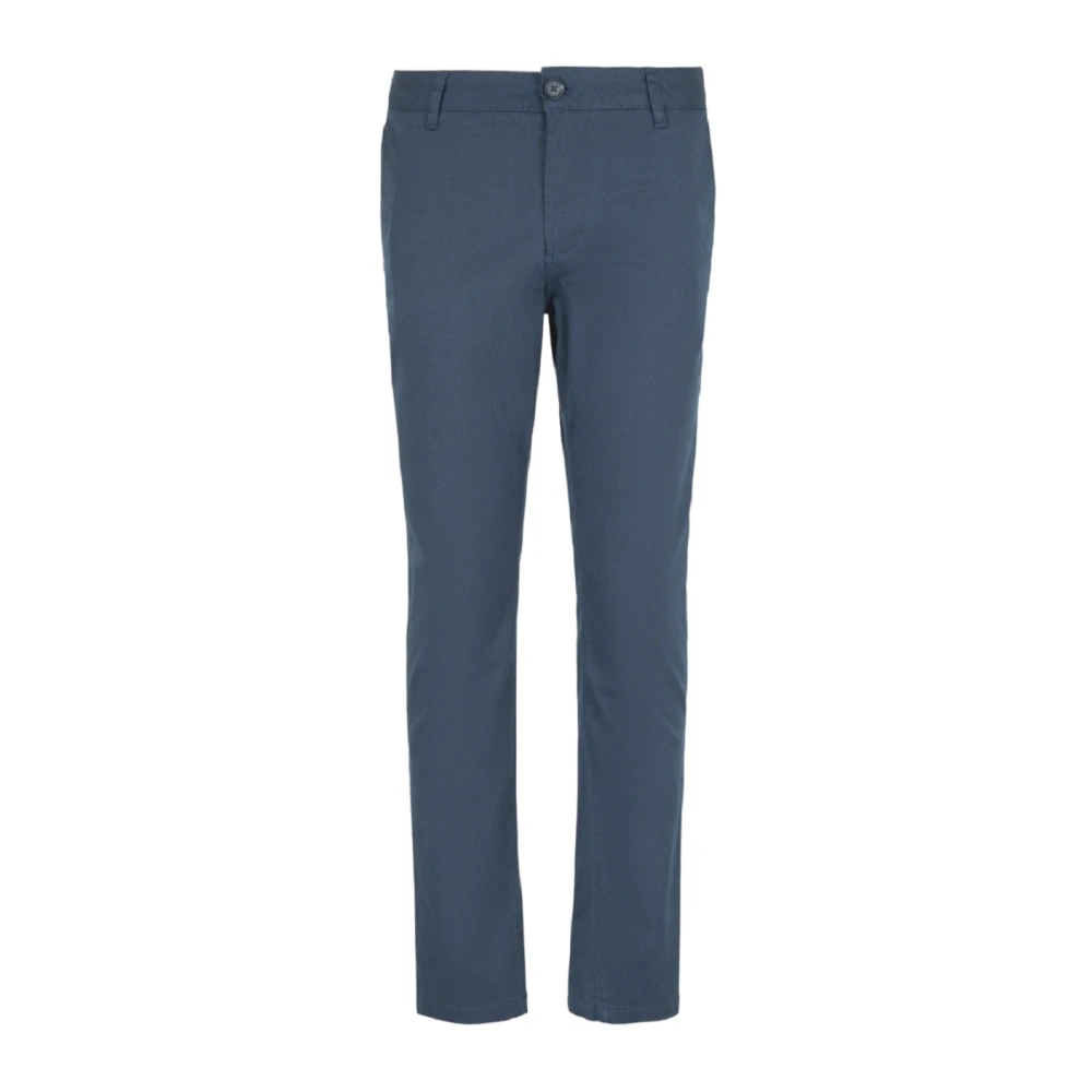 Armani Exchange Blauwe Katoen Elastaan Broek Ss24 Blue Heren