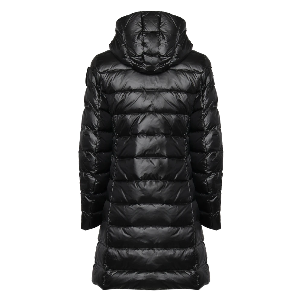 Blauer Lange waterdichte trenchjassen Black Dames