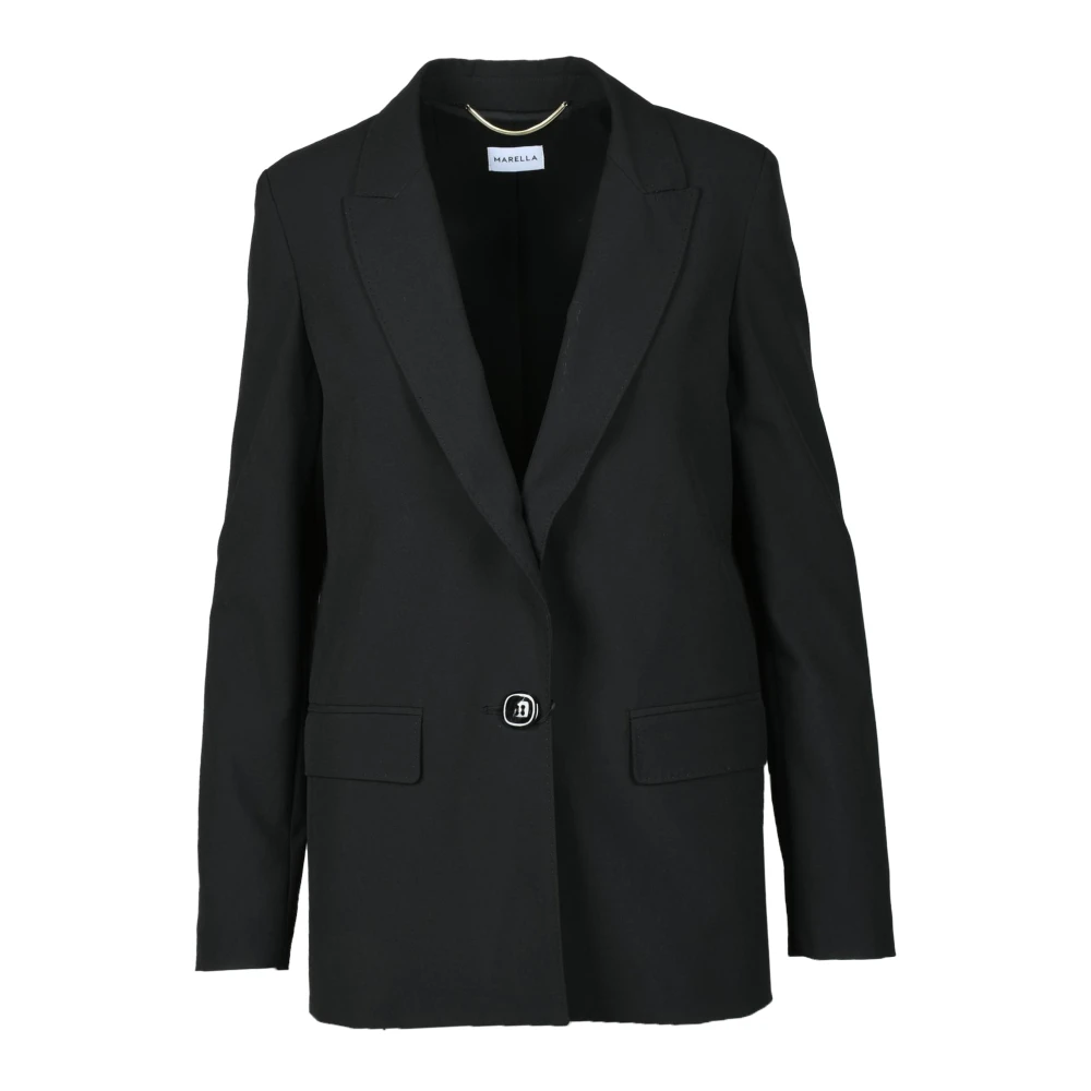 Marella Elegante Blazer met Polyester Mix Black Dames