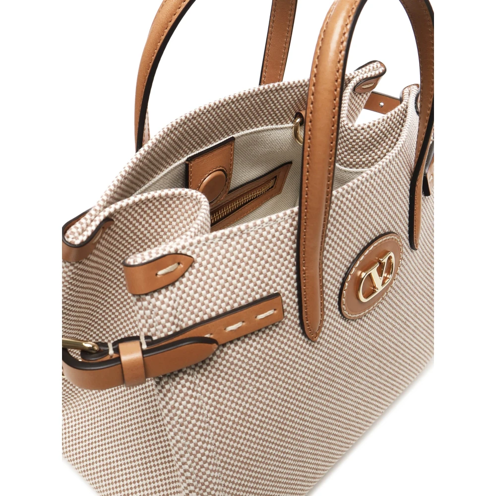 Valentino Garavani Stijlvolle Kleine Tote Tas Beige Dames