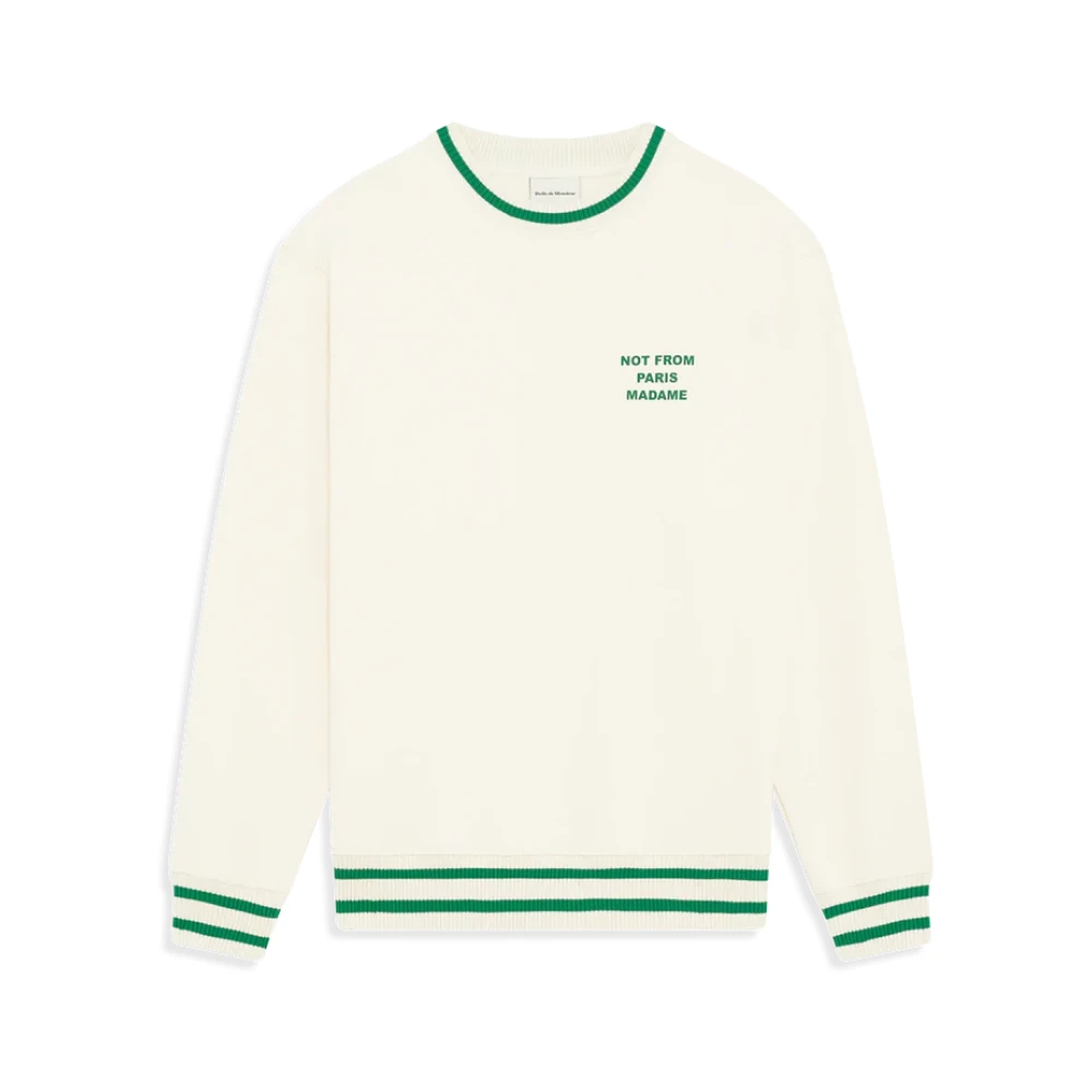 Drole de Monsieur Sportieve Slogan Sweater Beige Heren
