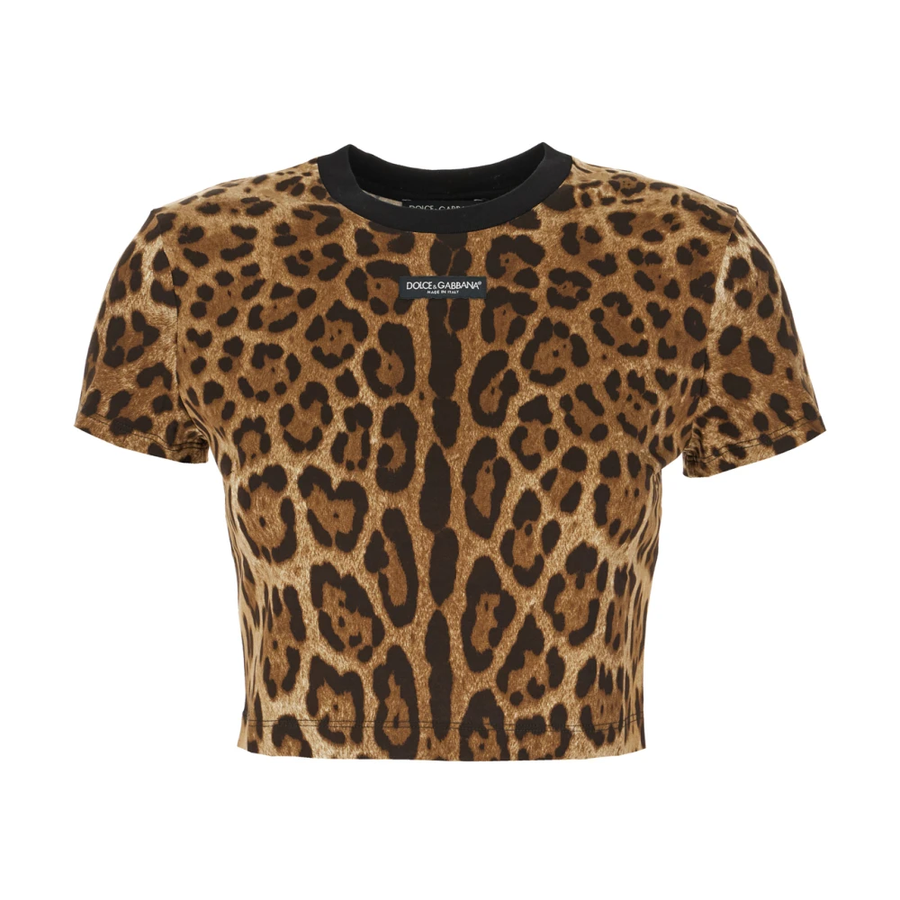 Dolce & Gabbana Crespo T-Shirt - Female - T-Shirts - Brown - M - Tops