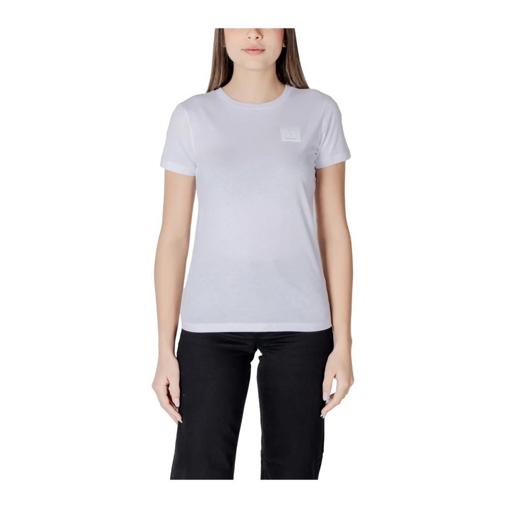 Armani Exchange Women's White T-Shirts, S, Slim Fit Shortsleeve Crew Neck Tee