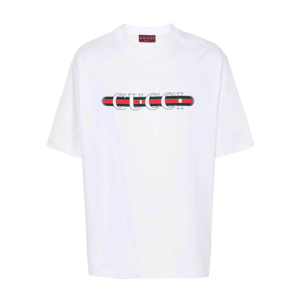 Hvit Logo Print T-skjorter Polos