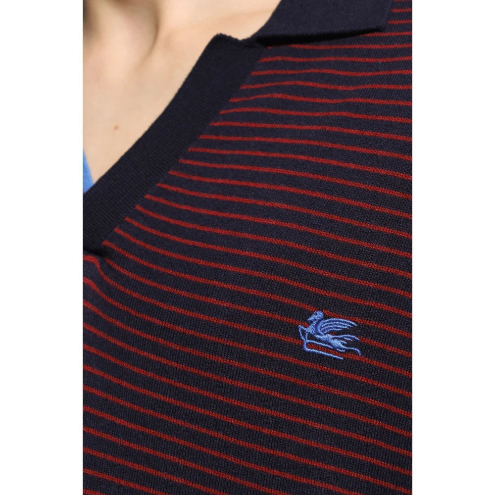ETRO Polo shirt met logo Blue Heren