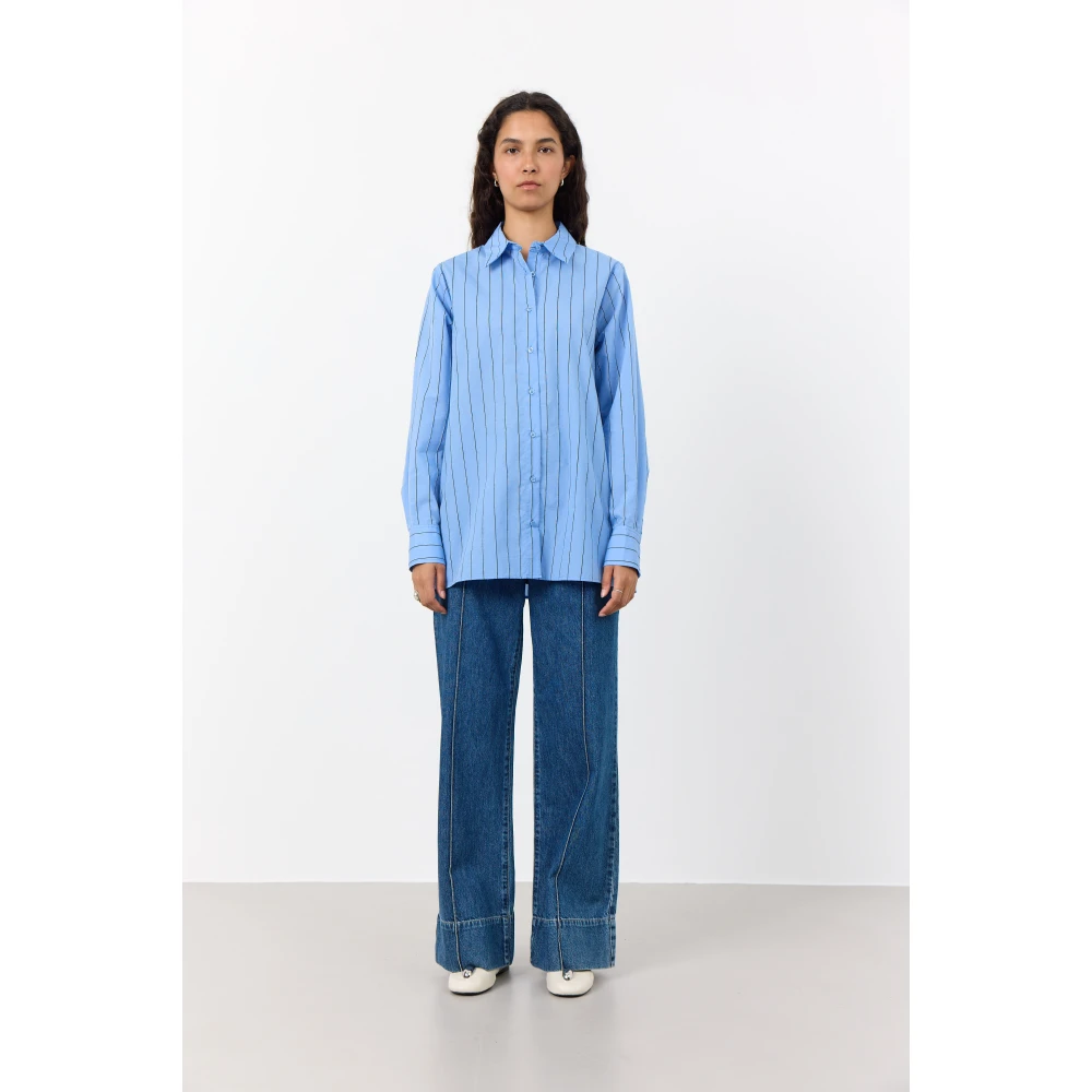 Levete Room Blauw Gestreept Shirt Ingelin 2 Blue Dames