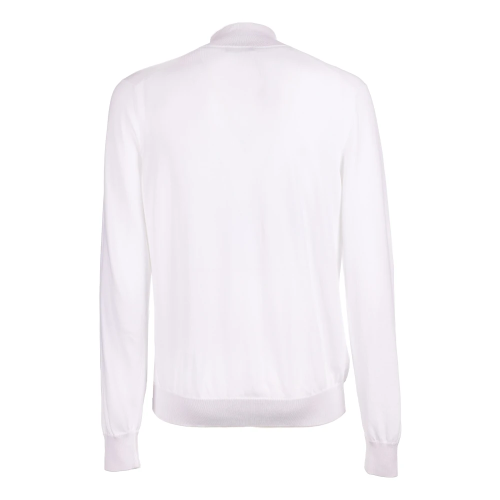 Fay Zip Sweater Wit 100% Katoen Regular Fit White Heren