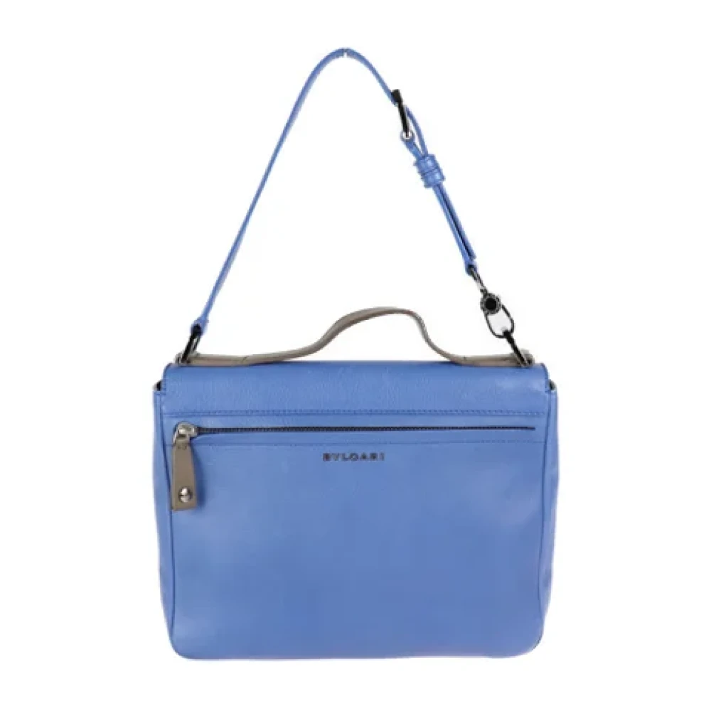 Bvlgari Vintage Pre-owned Leather handbags Blue Dames