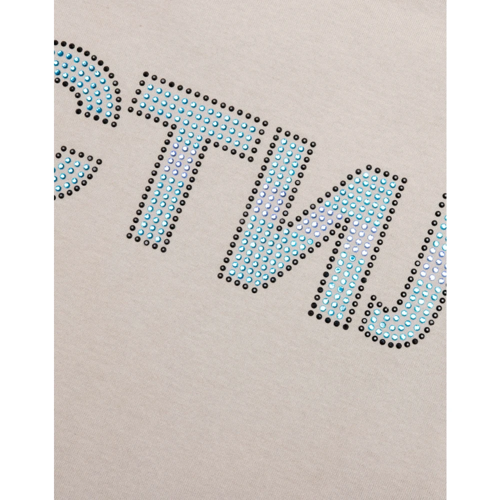 Heron Preston Logo Strass Katoenen T-Shirt Grijs Blauw Gray Heren