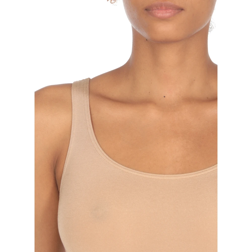 Wolford Beige Mouwloze Katoenen Top Beige Dames