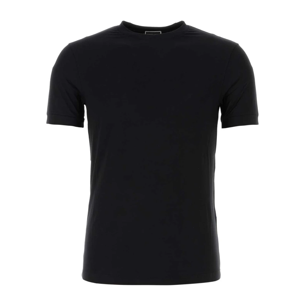 Giorgio Armani Stretch Viscose T-shirt Black Heren