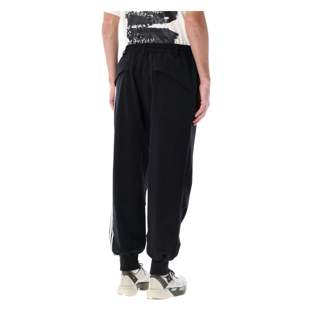 Y-3 Zwarte 3-Stripes Cuffed Trainingsbroek Black Heren