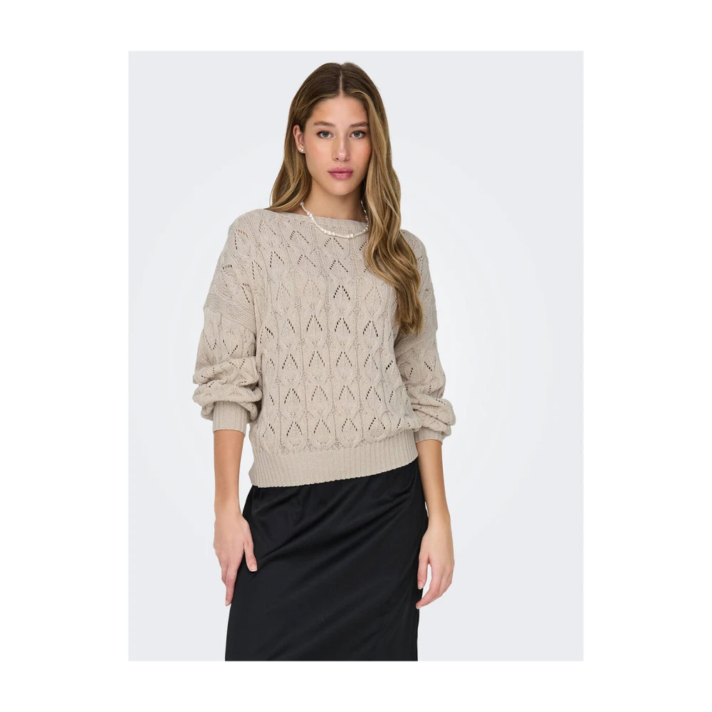 Only Life Structure Pullover Beige Dames