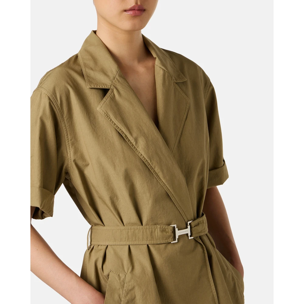 Iceberg Modderkleurige regular-fit jurk met canvas riem Beige Dames