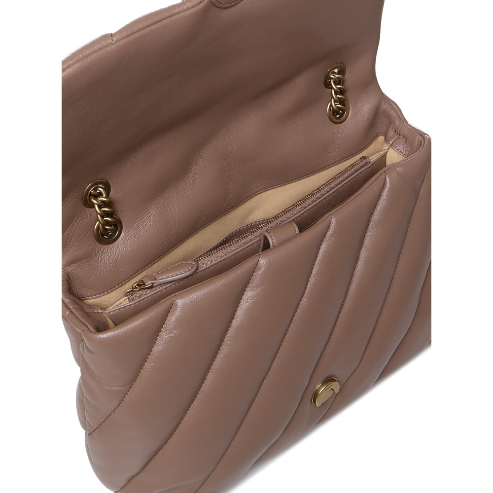 pinko Beige Love Bag Puff Quilted Leather Beige Dames