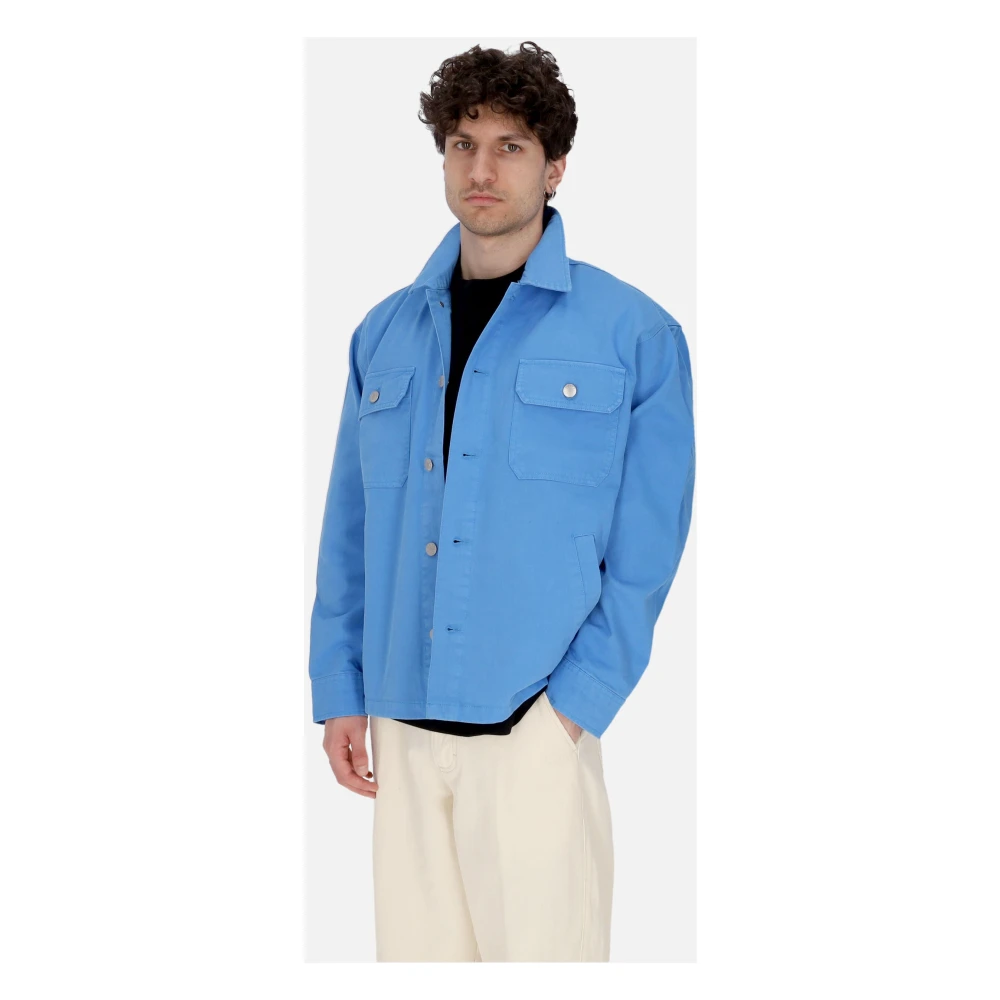 Obey Blauwe Shirtjas met Kraag Blue Heren