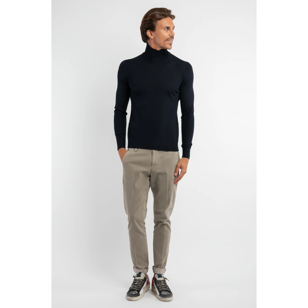 Gran Sasso Blauwe Coltrui in Extrafijne Wol Blue Heren