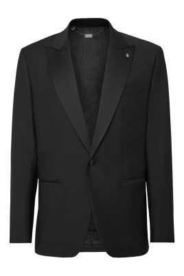 Ullblazer med satinrevers