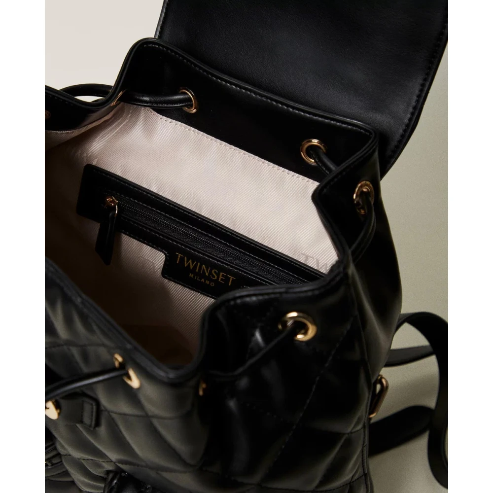 Twinset Gewatteerde Ovale Rugzak Black Dames