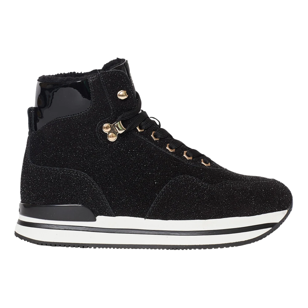 Hogan Svarta Mocka Sneakers Aw23 Black, Dam