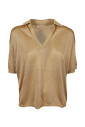 polo-en-maille-viscose-col-v-doree