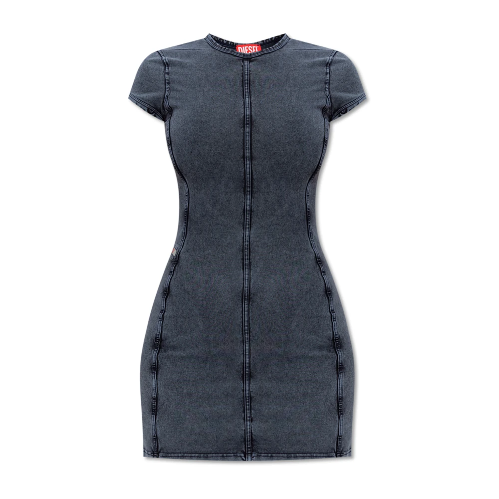 Diesel Women's Gray Short Dresses, S, D-Cupsleeves Dress