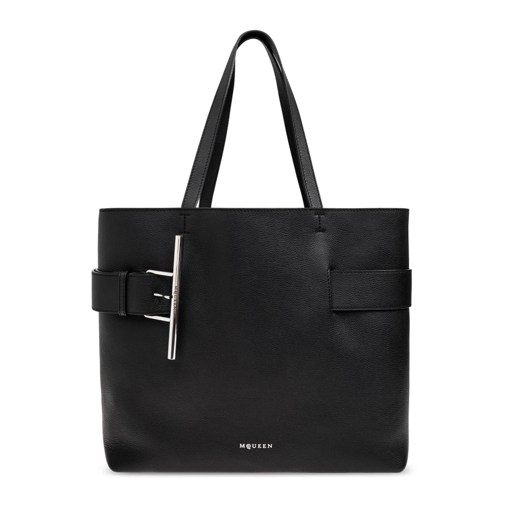 Alexander Mcqueen Women's Black Bag T-Bar Sling - Shopping Bags - One Size - Bags