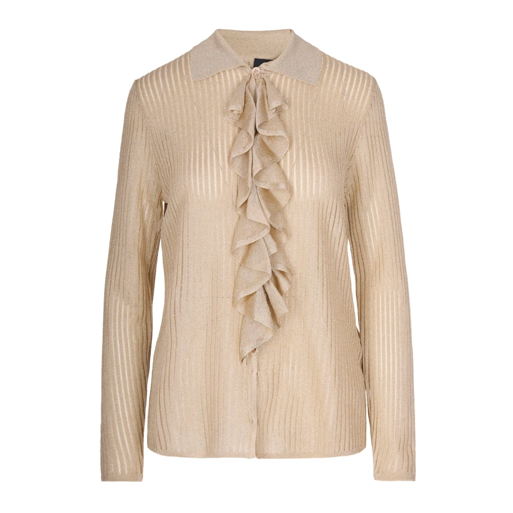 Liu Jo Women's Yellow Blouses, Xs, Lurex Knit Shirt