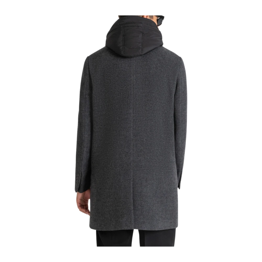 Antony Morato Wollen jas in melange grijs Gray Heren