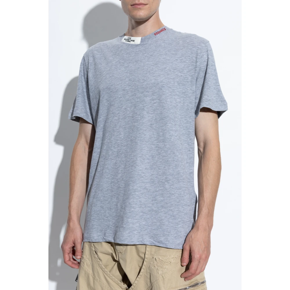 Dsquared2 T-shirt met logo Gray Heren