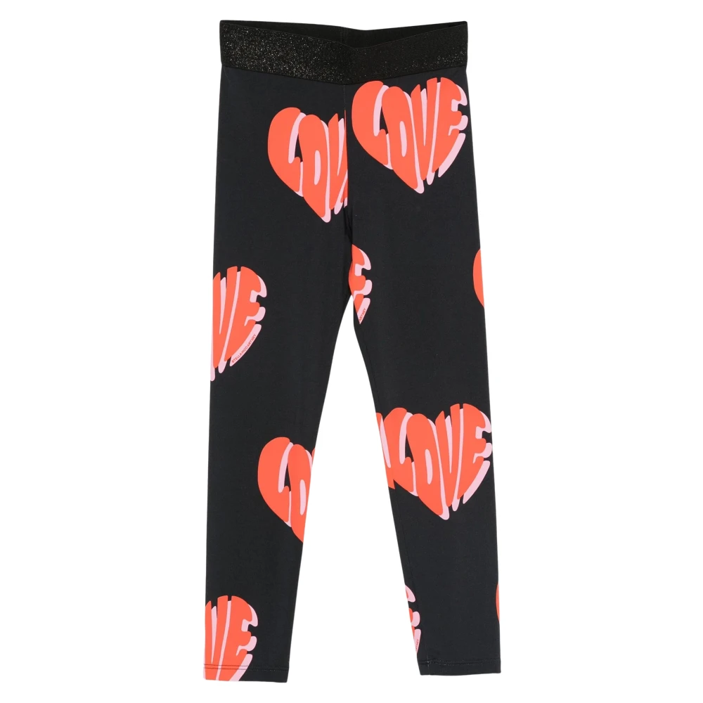 Stella Mccartney Girls Black Love Aop Leggings - Leggings - 5 Y - Kids