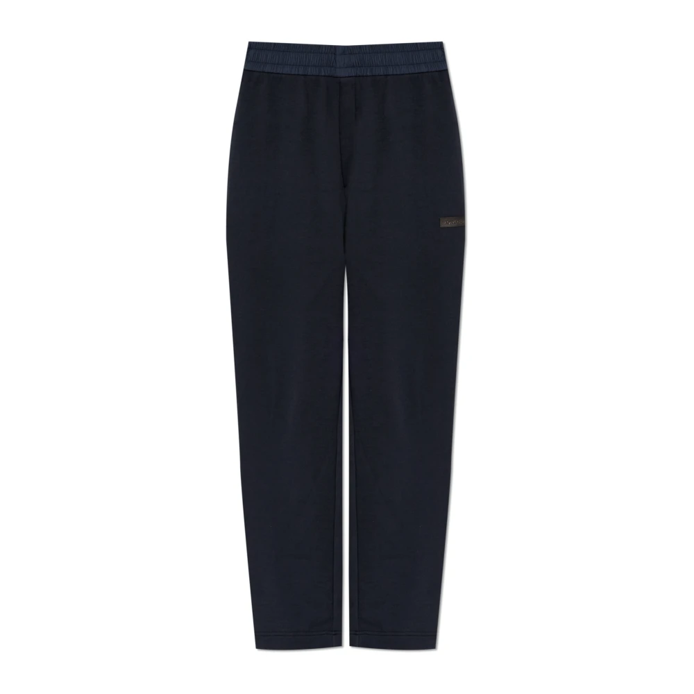 Moncler Herr Blå Byxor Xl, Bomull, Sweatpants Med Logo