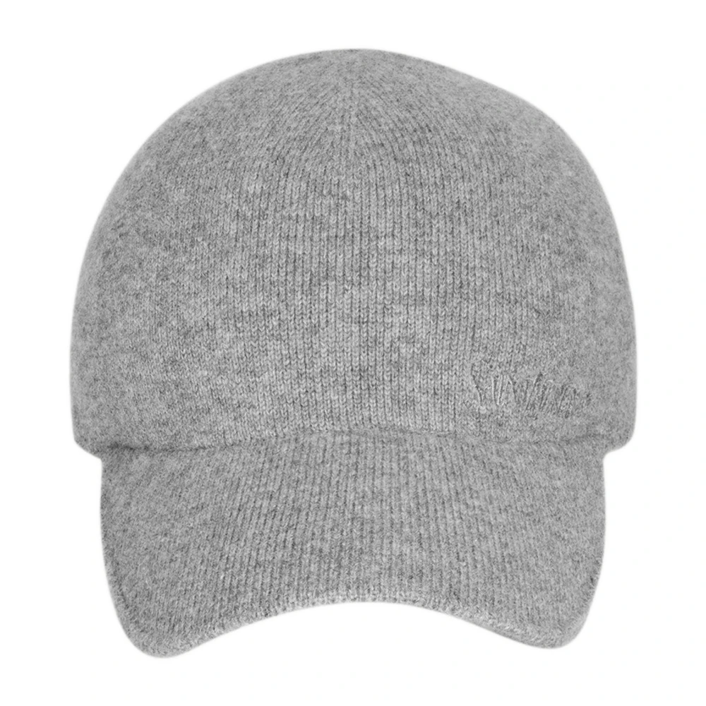 Saint Laurent Cashmere Gebreide Baseballpet Gray Heren