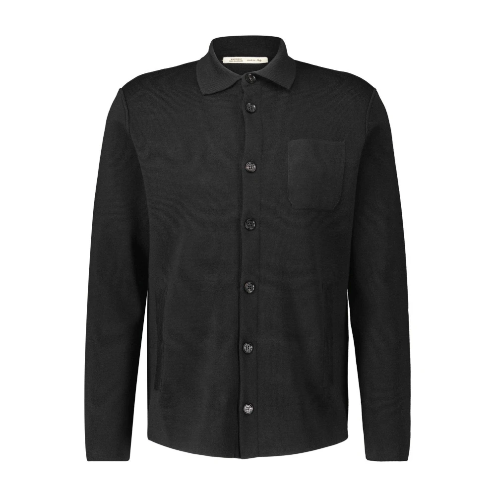 Maurizio Baldassari Wollen Shirt Vest Black Heren