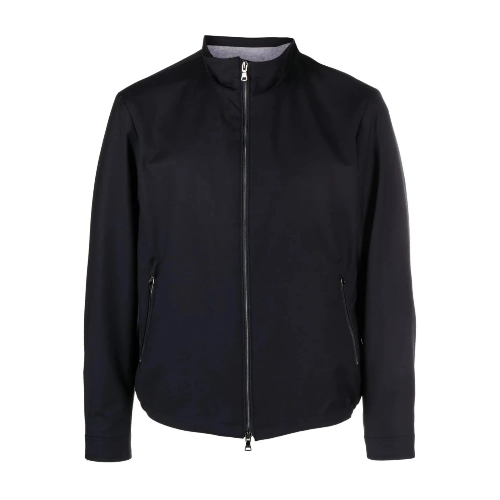 PAUL & SHARK zomerjas navy effen rits wijde fit