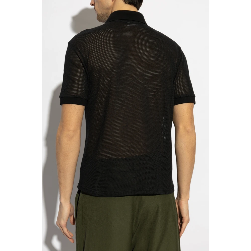 Courrèges Kanten Polo Black Heren