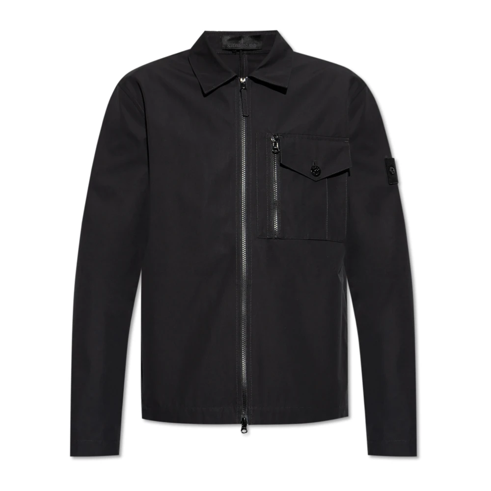 Stone Island Jas met logo Black Heren